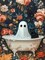 Ghost DIY Diamond Painting Kits for Adults,Black Cat Round Full Drill - 12X16in